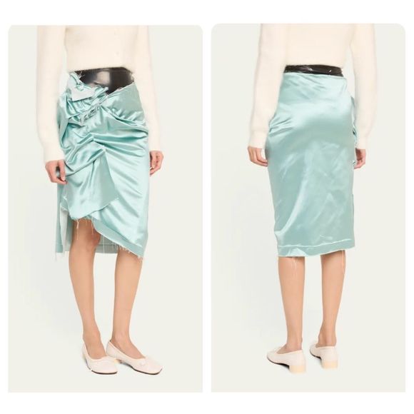 MAISON MARGIELA Raw Edge Latex Asymmetric Pencil Skirt - Picture 1 of 8